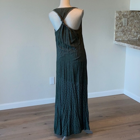 Ella Moss Maxi Dress Forest Green Floral pattern, Cross back - Picture 4 of 8